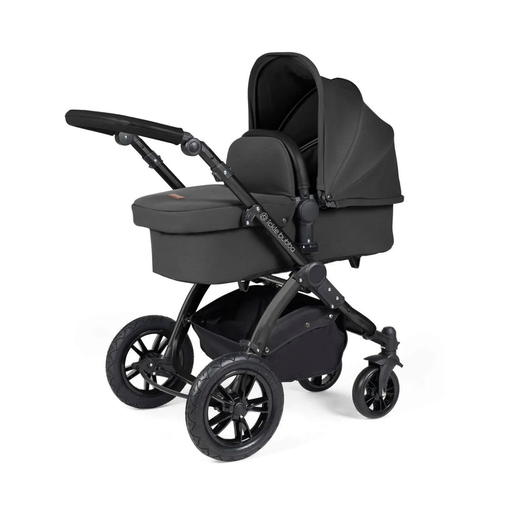Ickle Bubba Stomp Luxe 2-in-1 Pushchair & Carrycot - Black/Charcoal Grey/Black