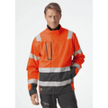 Hi-vis jacket in orange with silver reflective stripes and front zip