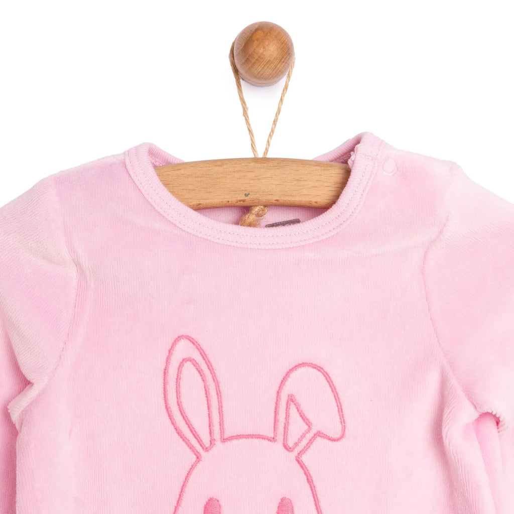 HelloBaby Newborn Baby Girl Velvet Footed Jumpsuit - Pink