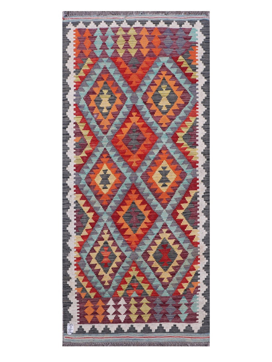 Maimana Afghanistan Kilim Rug - 189 x83 cm - Handmade