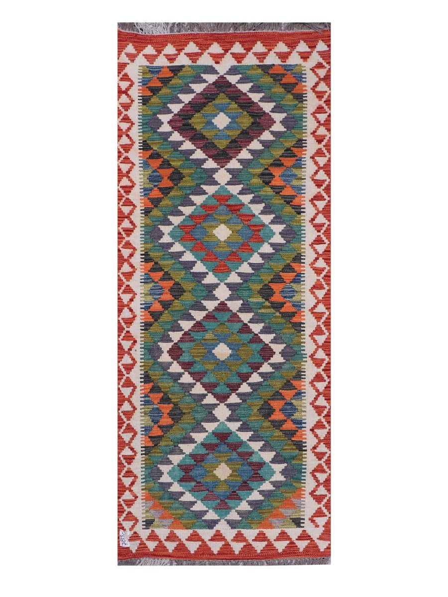 Maimana Afghanistan Kilim Rug - 196 x77 cm - Handmade