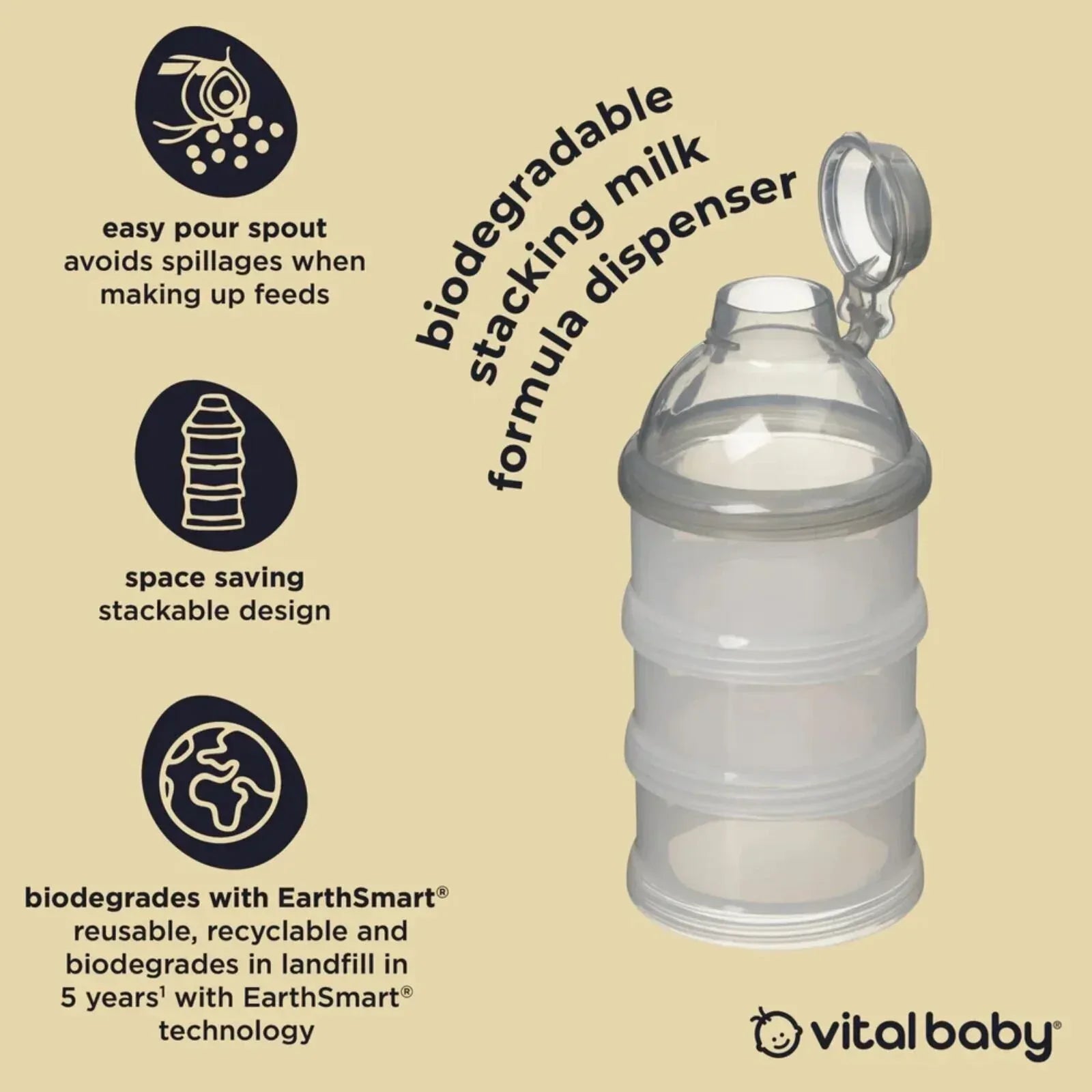 Vital Baby Nurture Stacking Milk Formula Dispenser - Bobobiy