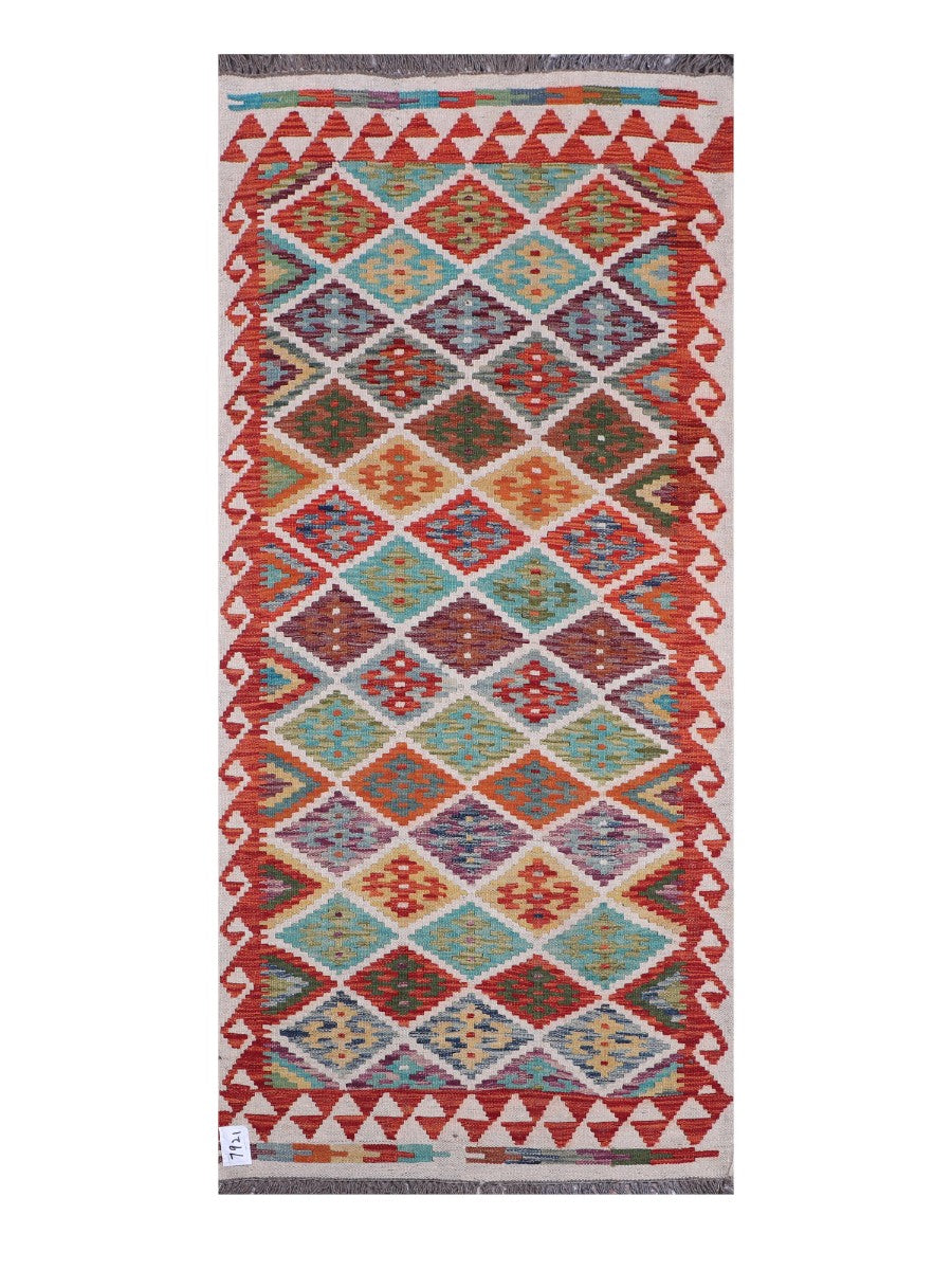 Maimana Afghanistan Kilim Rug - 192 x87 cm - Handmade