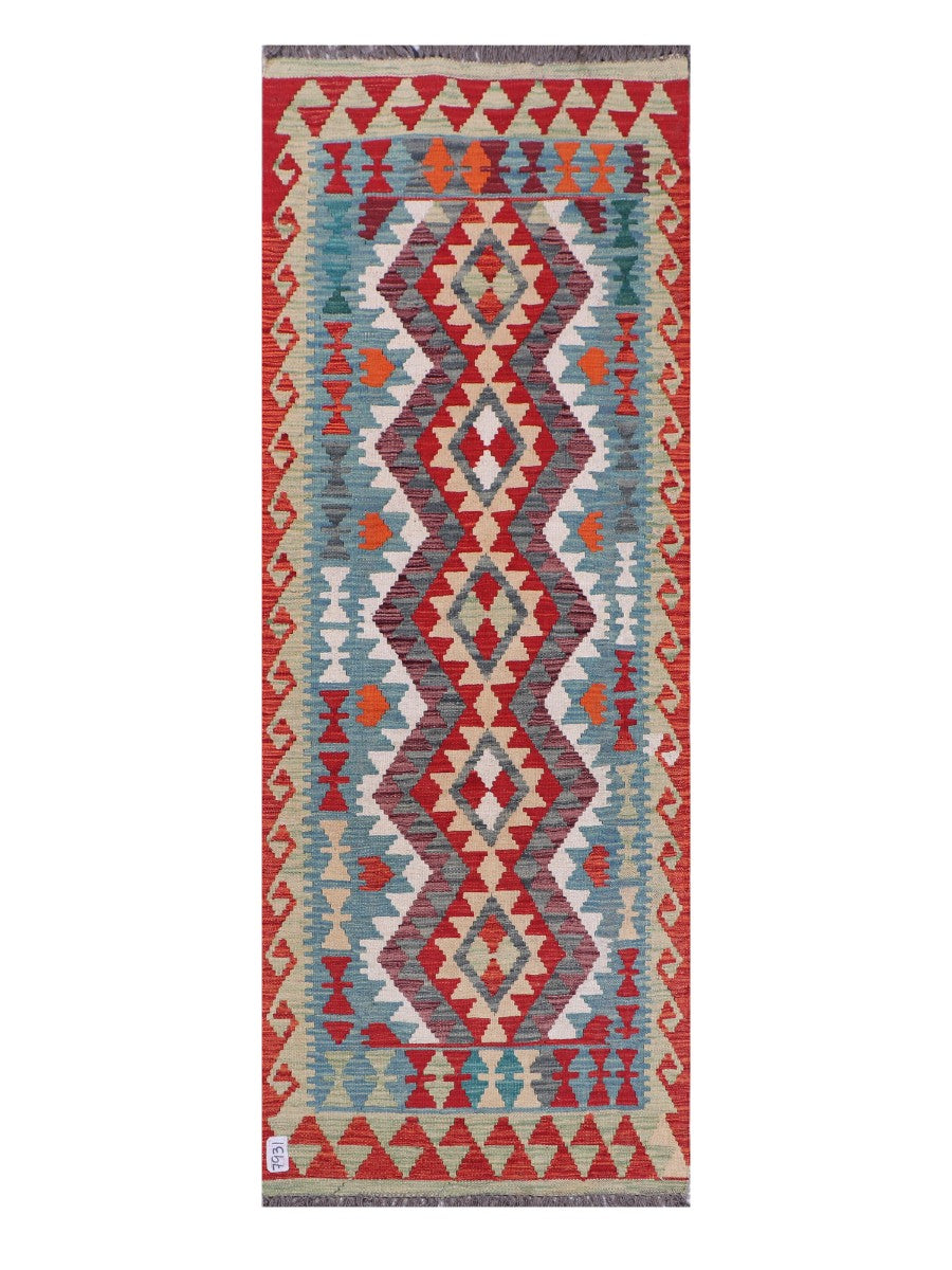 Maimana Afghanistan Kilim Rug - 203 x75 cm - Handmade