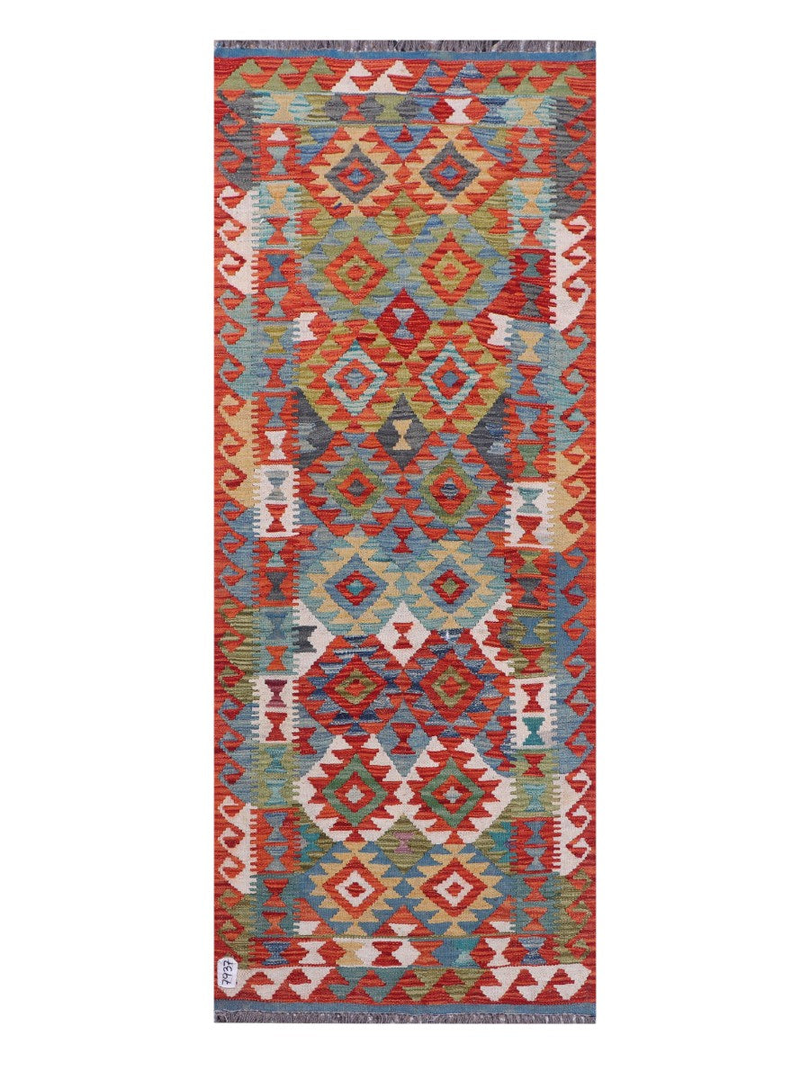 Maimana Afghanistan Kilim Rug - 198 x77 cm - Handmade
