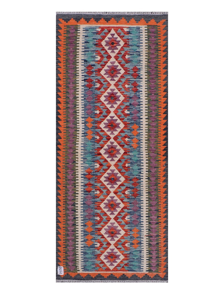 Maimana Afghanistan Kilim Rug - 188 x78 cm - Handmade