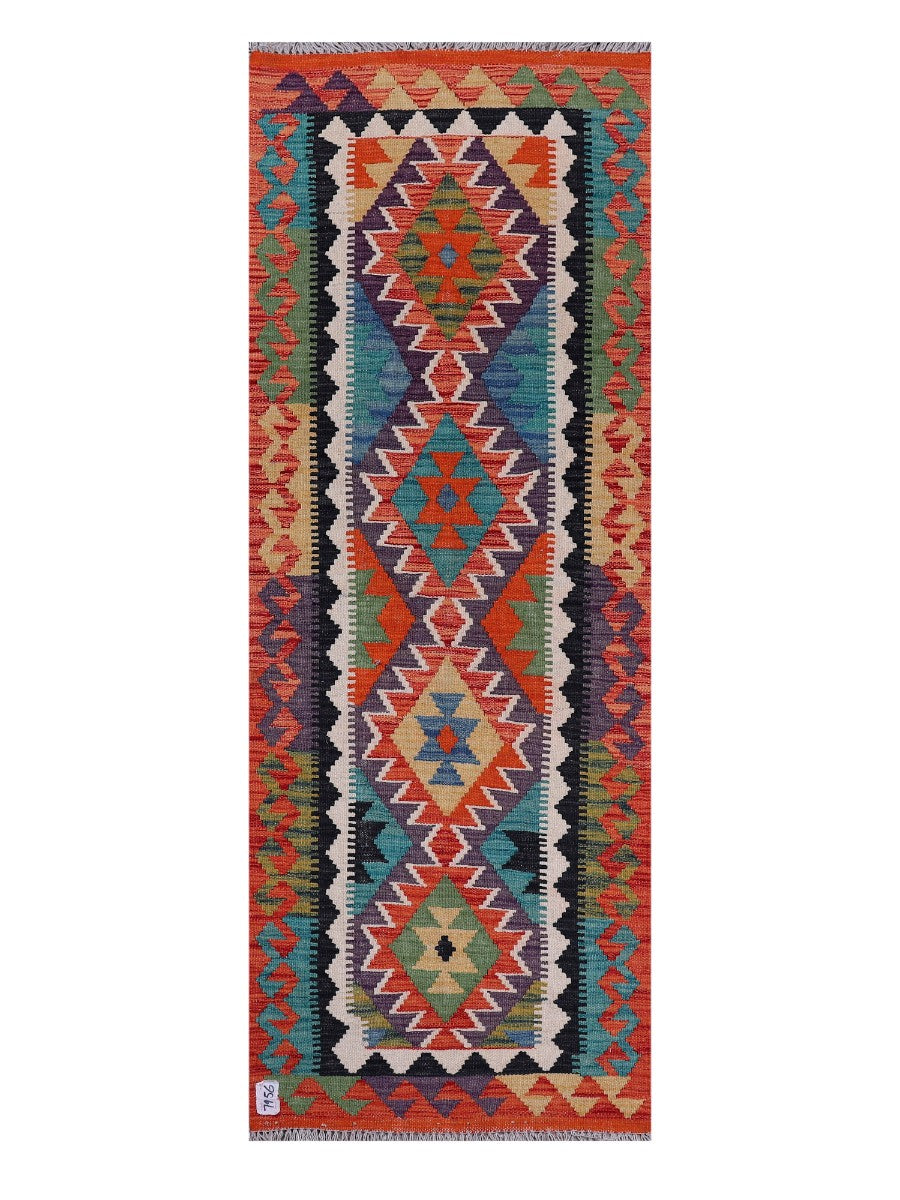Maimana Afghanistan Kilim Rug - 191 x70 cm - Handmade
