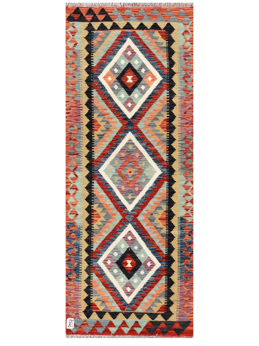 Maimana Afghanistan Kilim Rug - 191 x73 cm - Handmade