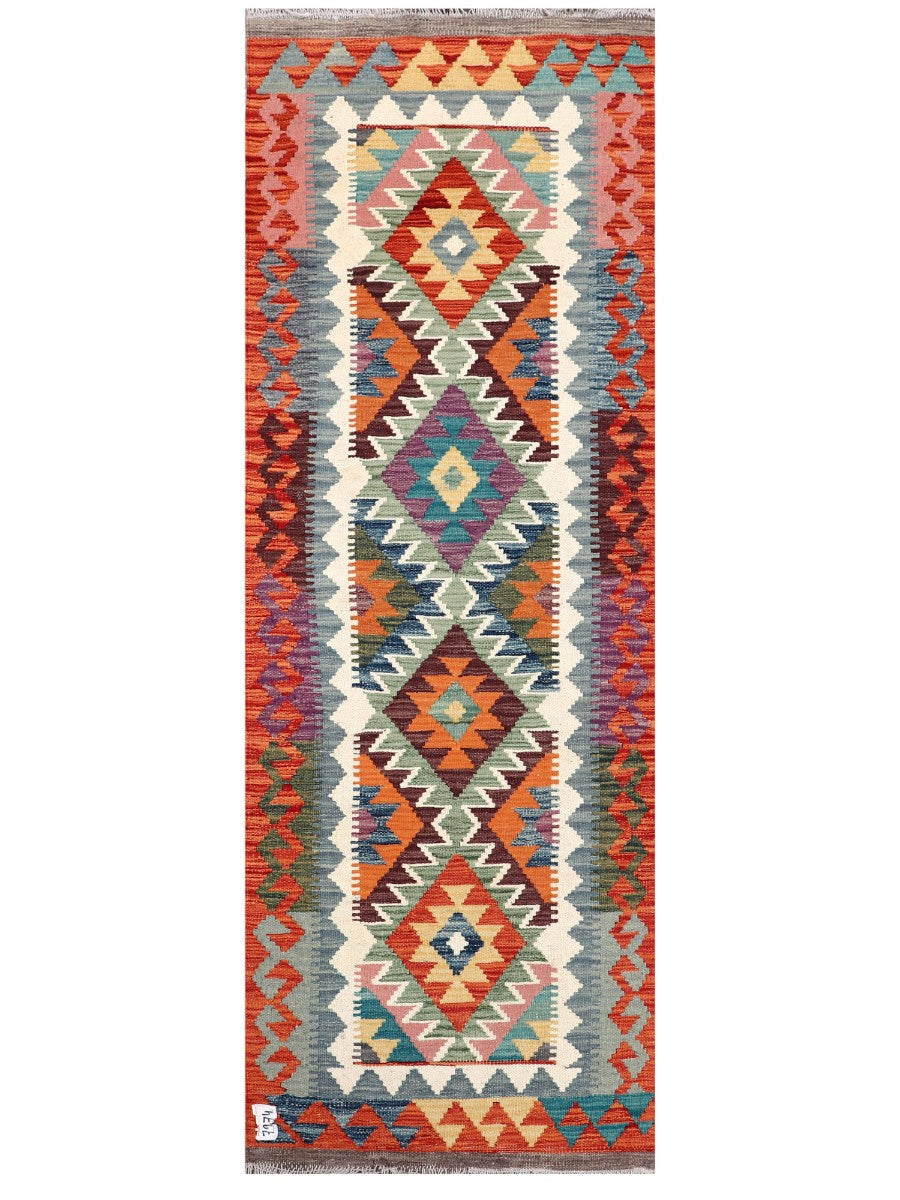 Maimana Afghanistan Kilim Rug - 196 x69 cm - Handmade