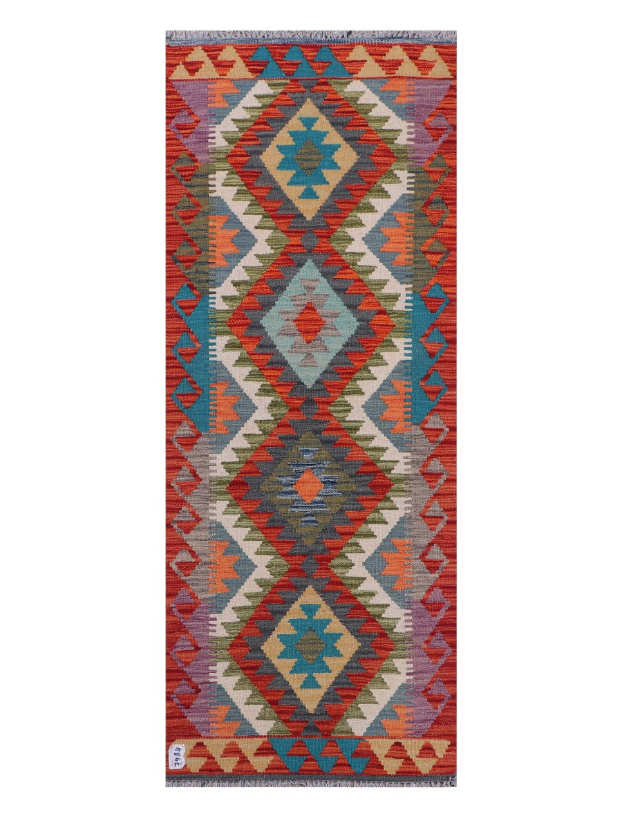 Maimana Afghanistan Kilim Rug - 192 x74 cm - Handmade