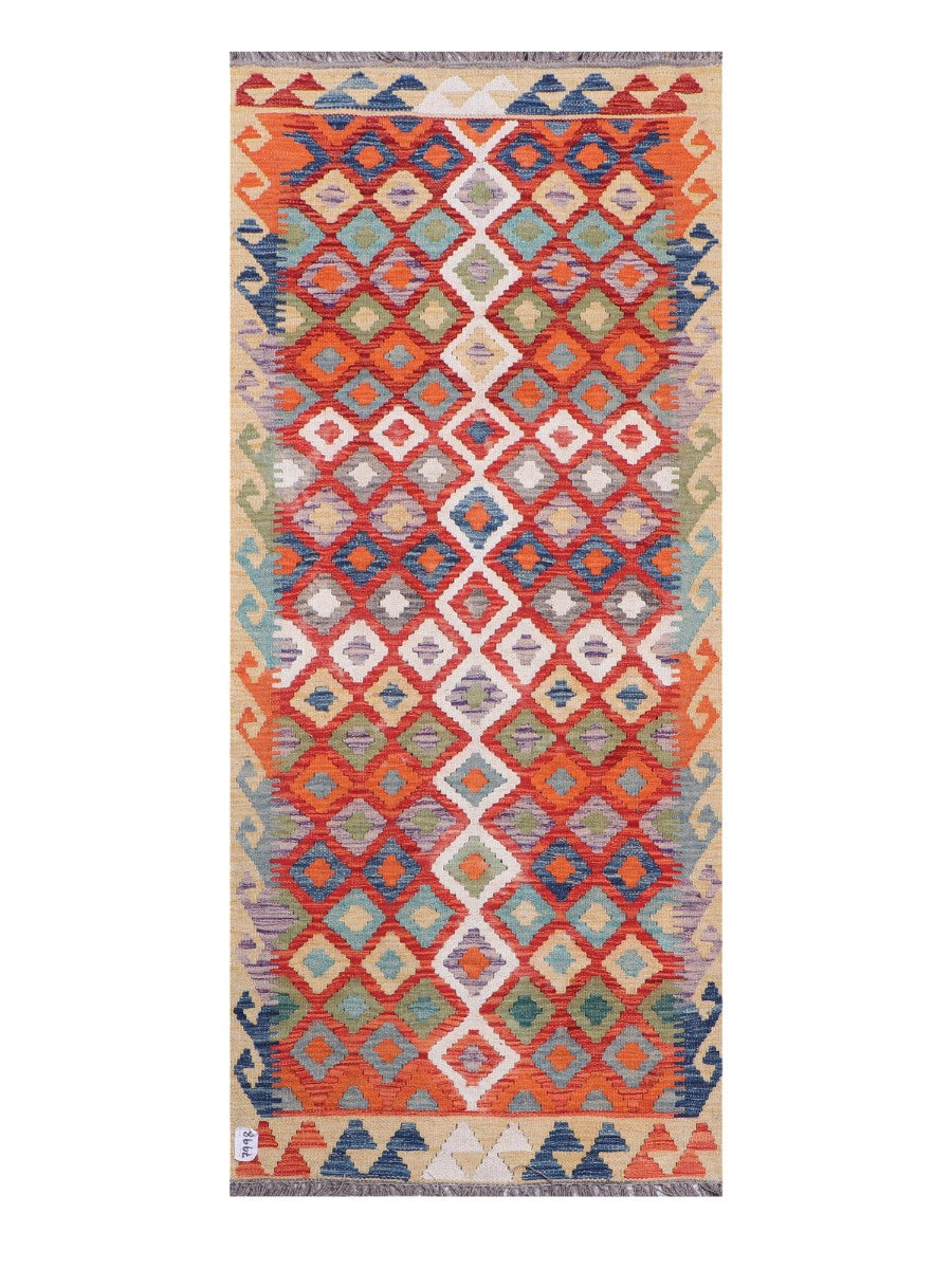Maimana Afghanistan Kilim Rug - 188 x81 cm - Handmade