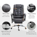 Dark grey upholstered office chair with thick padding, sturdy base, gas lift, and armrests