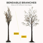 Artificial gypsophila blossom light tree comparison with warm white LED branch style