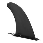 Inflatable paddle board bottom fin with black fin blade and mounting base