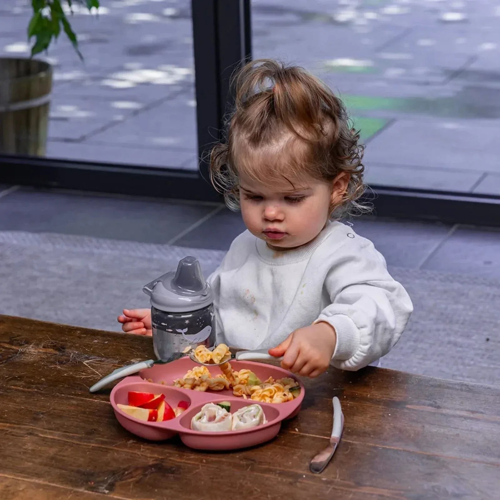 Vital Baby Nourish Silicone Suction Plate - Blush Raspberry - Bobobiy