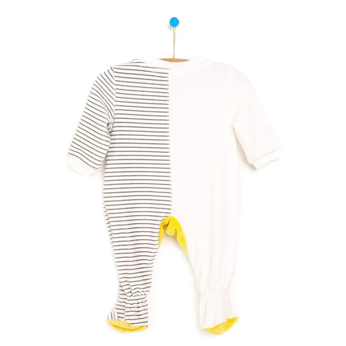 Cassiope Newborn Funny Friend Velvet Footed Jumpsuit - Ecru - Bobobiy