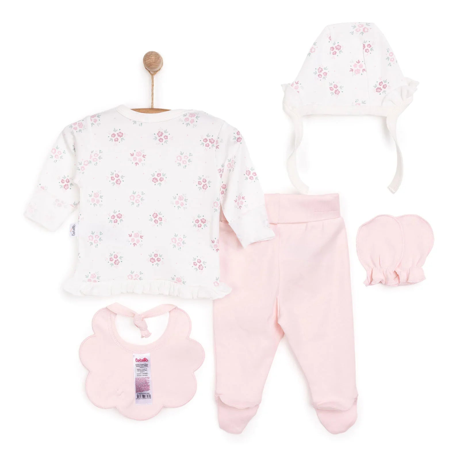 Bebetto Flowers Girl 5 Piece Newborn Set - Salmon