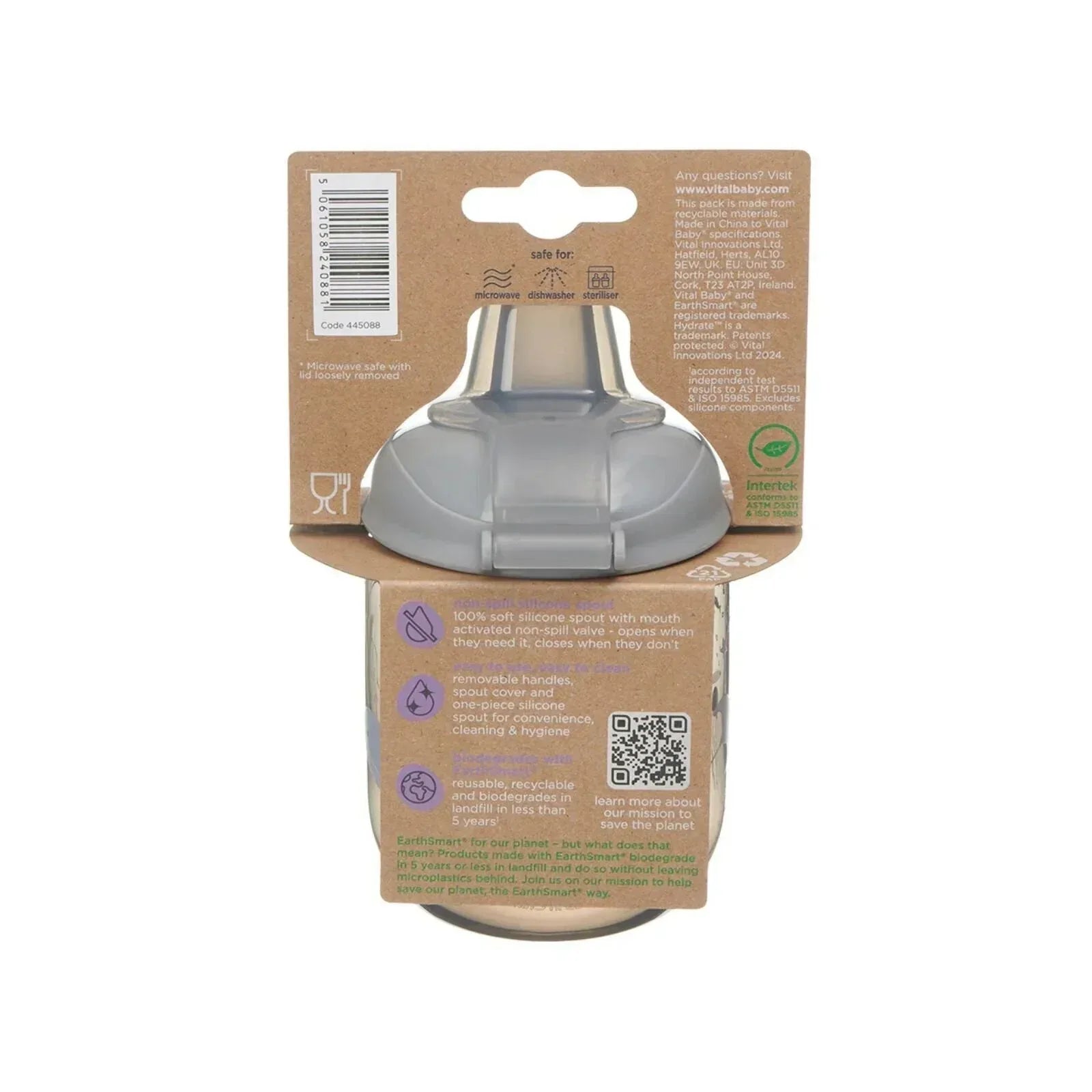 Vital Baby Hydrate Sipper Cup 270ml - Natural Storm - Bobobiy