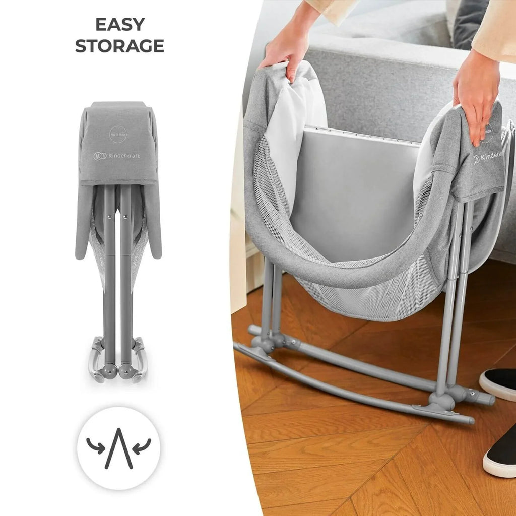 Kinderkraft LOVI 3-in-1 Baby Crib - Grey