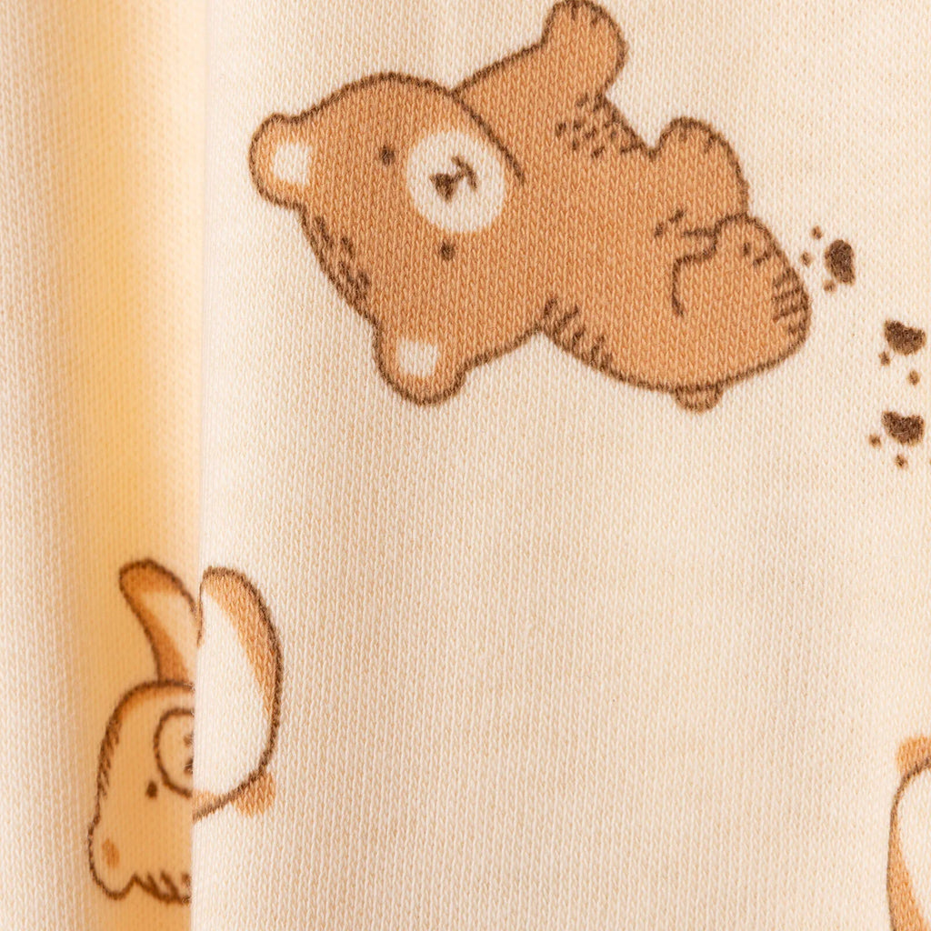 HelloBaby Newborn Footed Jumpsuit - Beige Printed