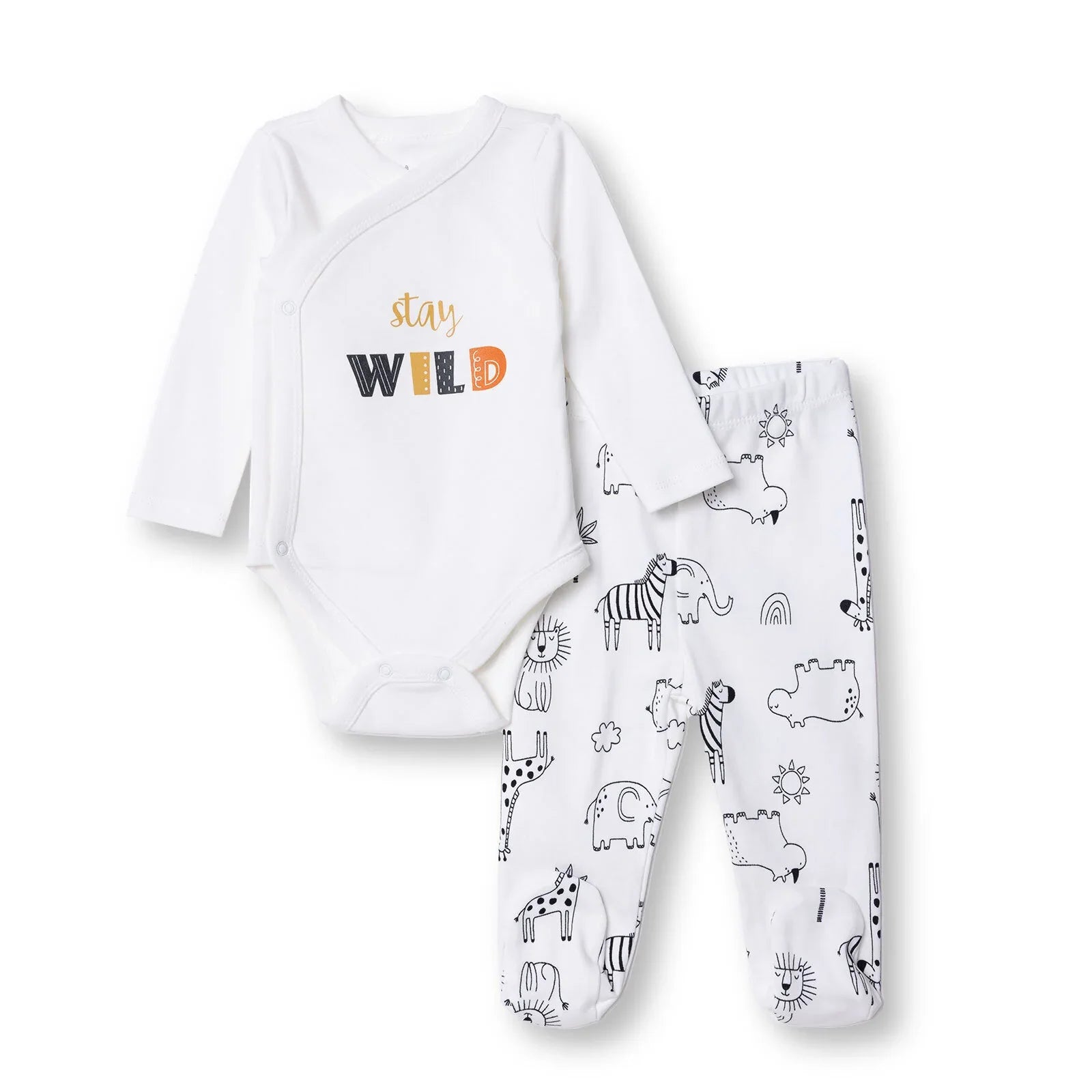 HelloBaby Newborn Body Footed Bottom - Ecru