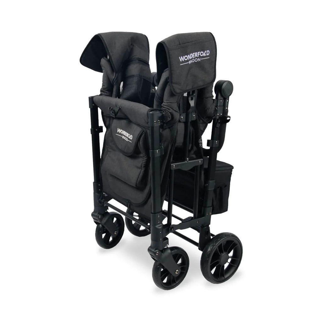 Wonderfold W2 Elite Double Stroller Wagon - Volcanic Black