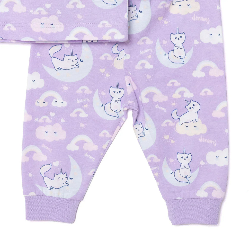 HelloBaby Girl Long Sleeve Pyjamas Set - Purple - Bobobiy