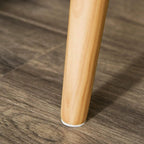 Light pine table leg with tapered shape and rounded base
