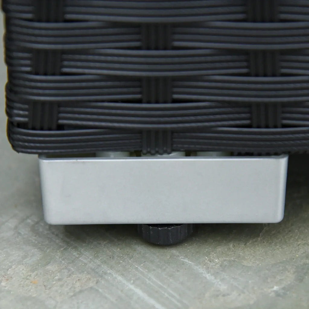 White Rattan Garden Furniture 4-Seater Outdoor Sofa Set with Coffee Table - White - Bobobiy