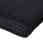 Black lounger cushion corner seam and stitched edge close-up