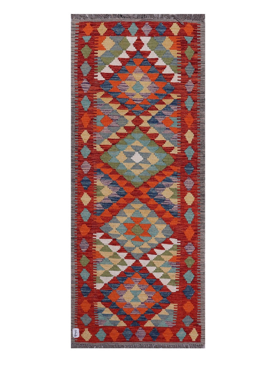 Maimana Afghanistan Kilim Rug - 194 x79 cm - Handmade