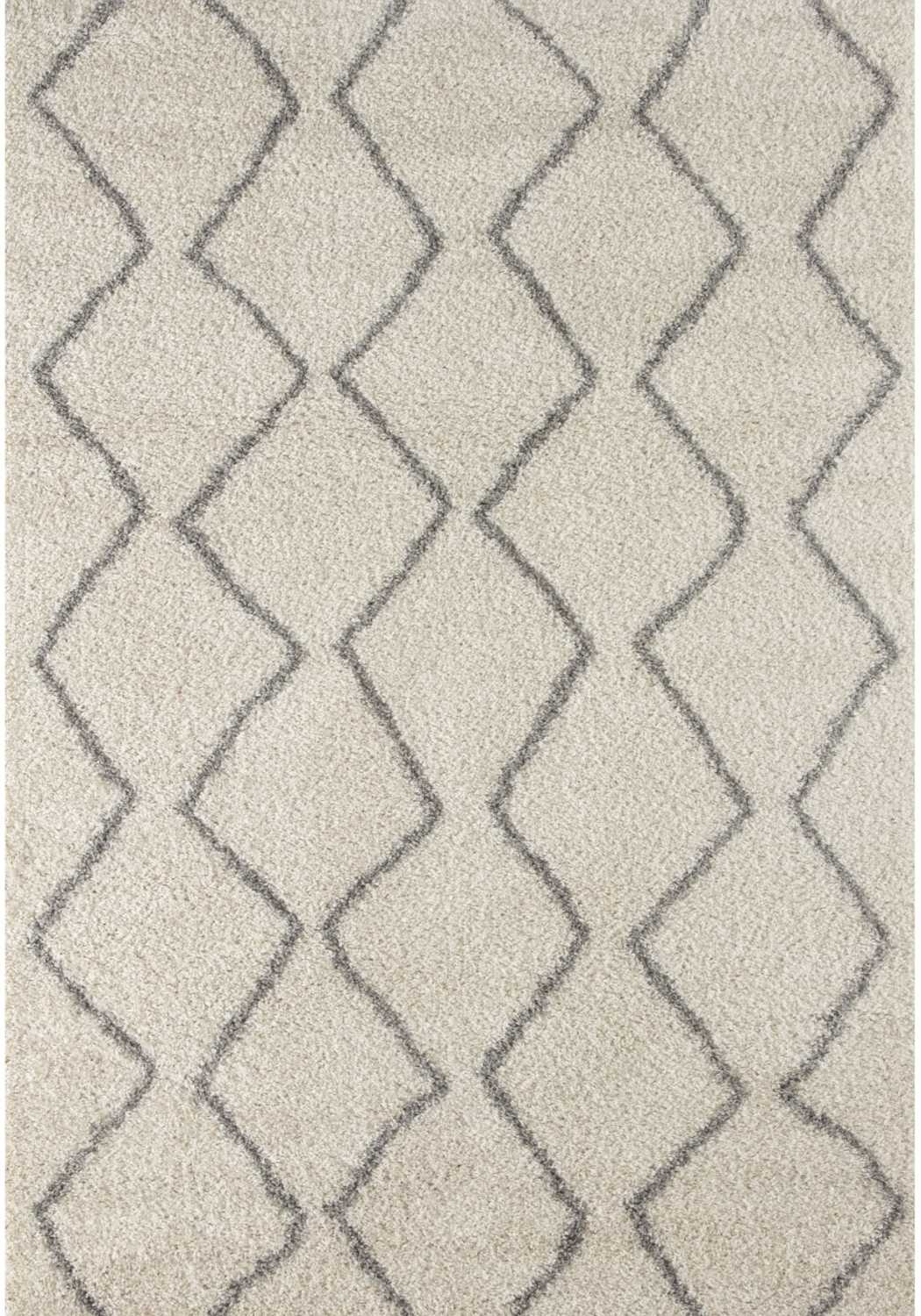 Moroccan Ivory Grey Shaggy Rug | 800