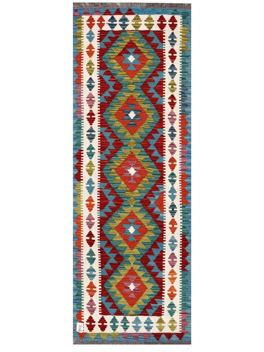 Maimana Afghanistan Kilim Rug - 208 x72 cm - Handmade