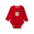 HelloBaby Girls Long Sleeve Bodysuit Christmas with Poppers Crew Neck Long Sleeve - Red