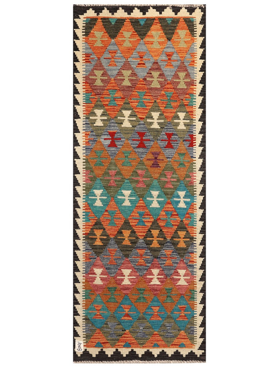 Maimana Afghanistan Kilim Rug - 186 x71 cm - Handmade