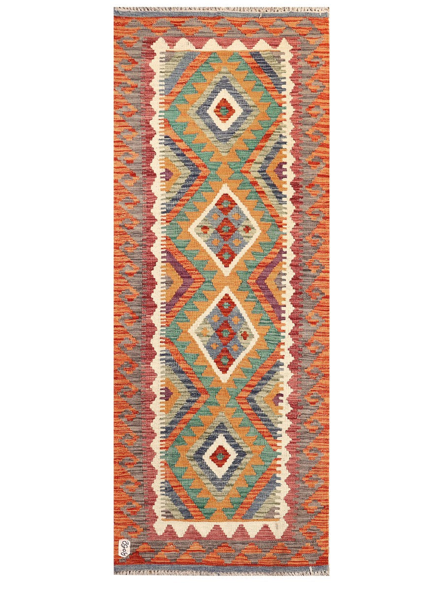 Maimana Afghanistan Kilim Rug - 193 x76 cm - Handmade