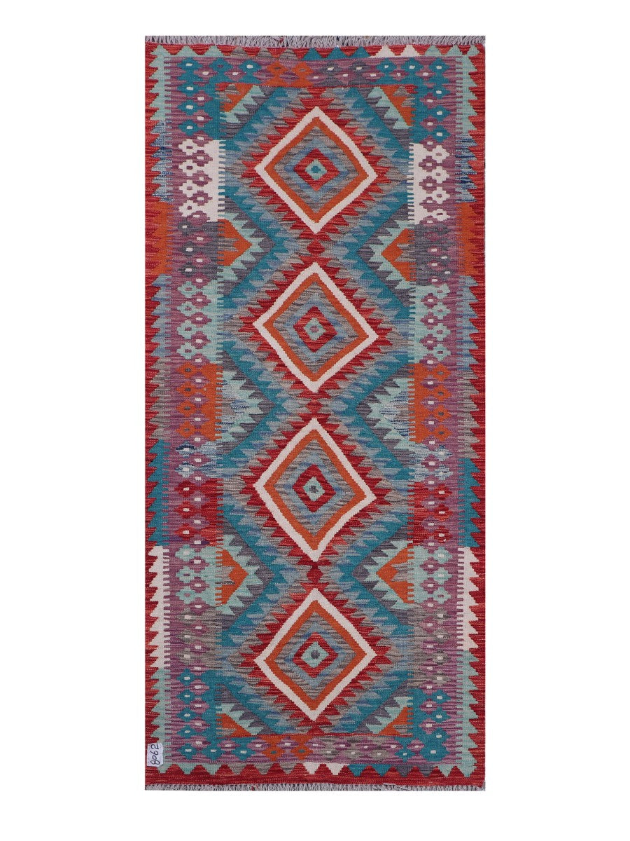 Maimana Afghanistan Kilim Rug - 186 x84 cm - Handmade