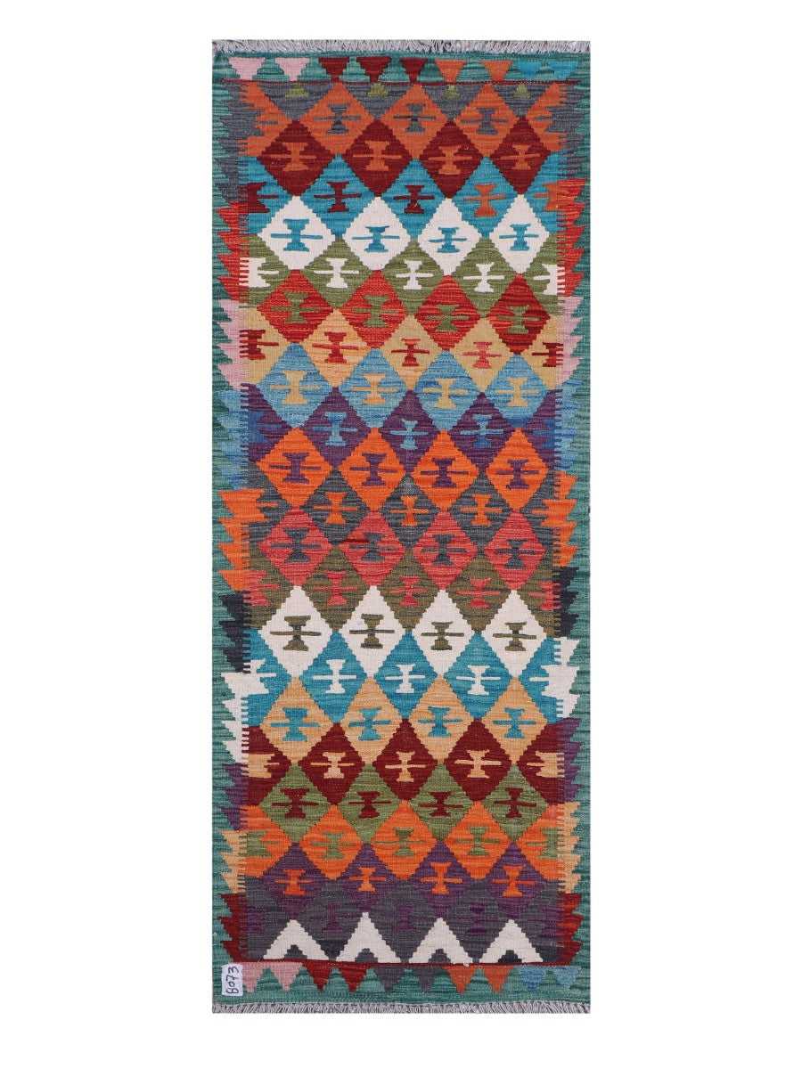 Maimana Afghanistan Kilim Rug - 193 x75 cm - Handmade