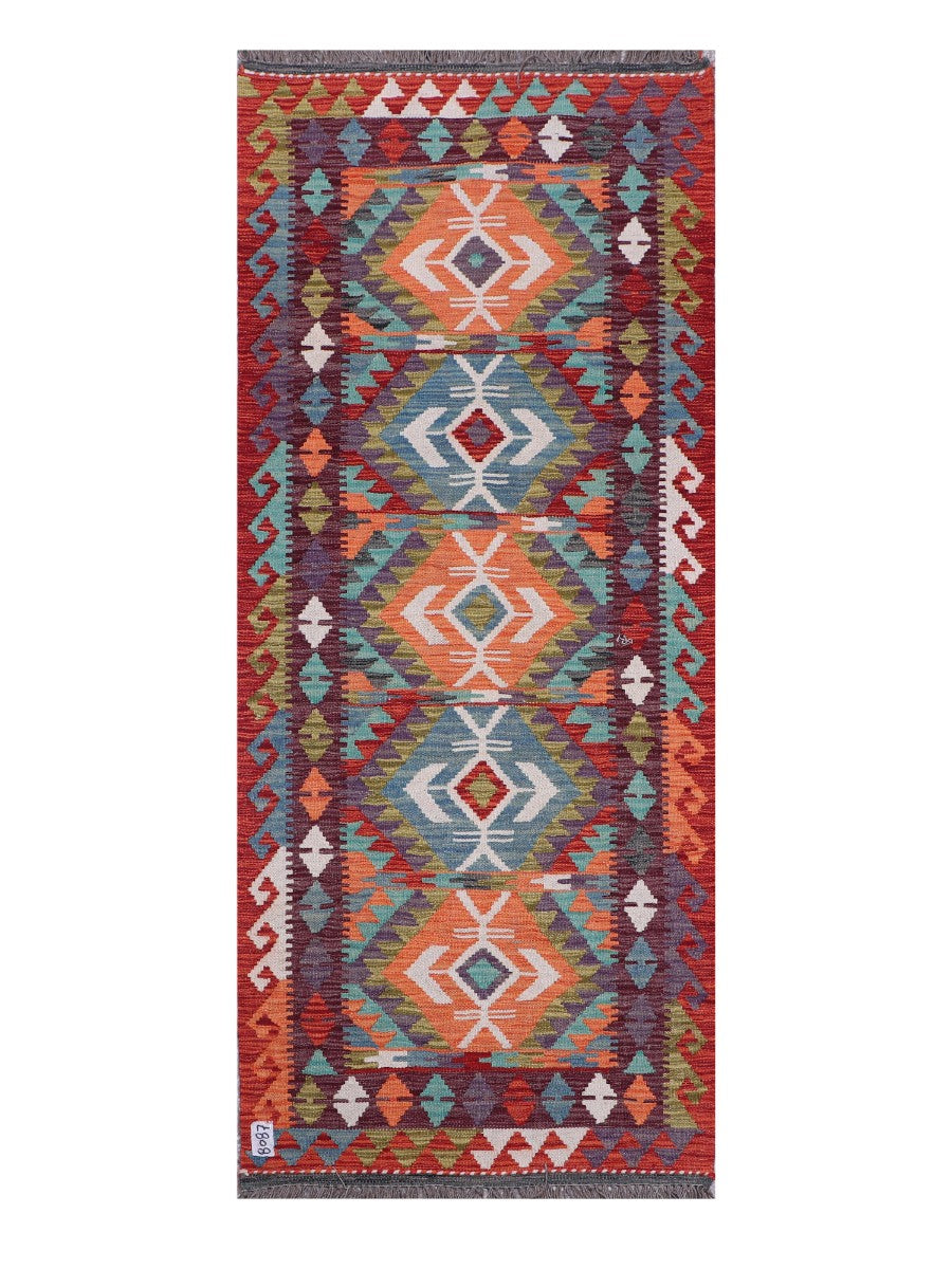 Maimana Afghanistan Kilim Rug - 197 x82 cm - Handmade