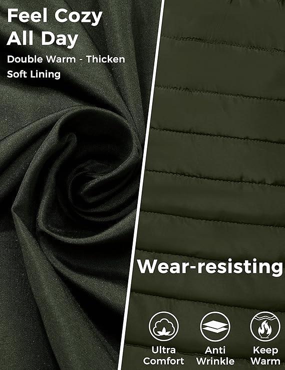 Wantdo Women's Long Winter Puffer Coat Waterproof Jackets Army Green - Bobobiy