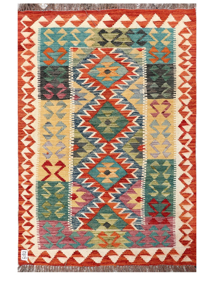 Maimana Afghanistan Kilim Rug - 145 x103 cm - Handmade