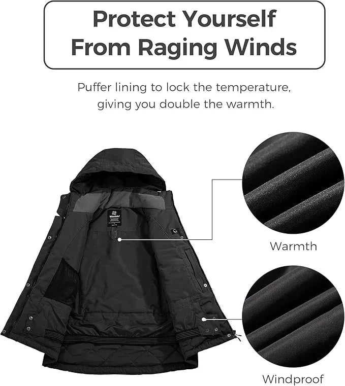 Wantdo Women's Waterproof Ski Jacket, Windproof Snowboarding, Size XL - Bobobiy