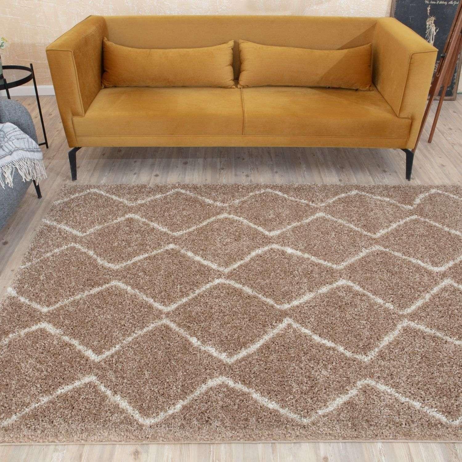 820MoroccanBeigeShaggyRug-10 - Bobobiy