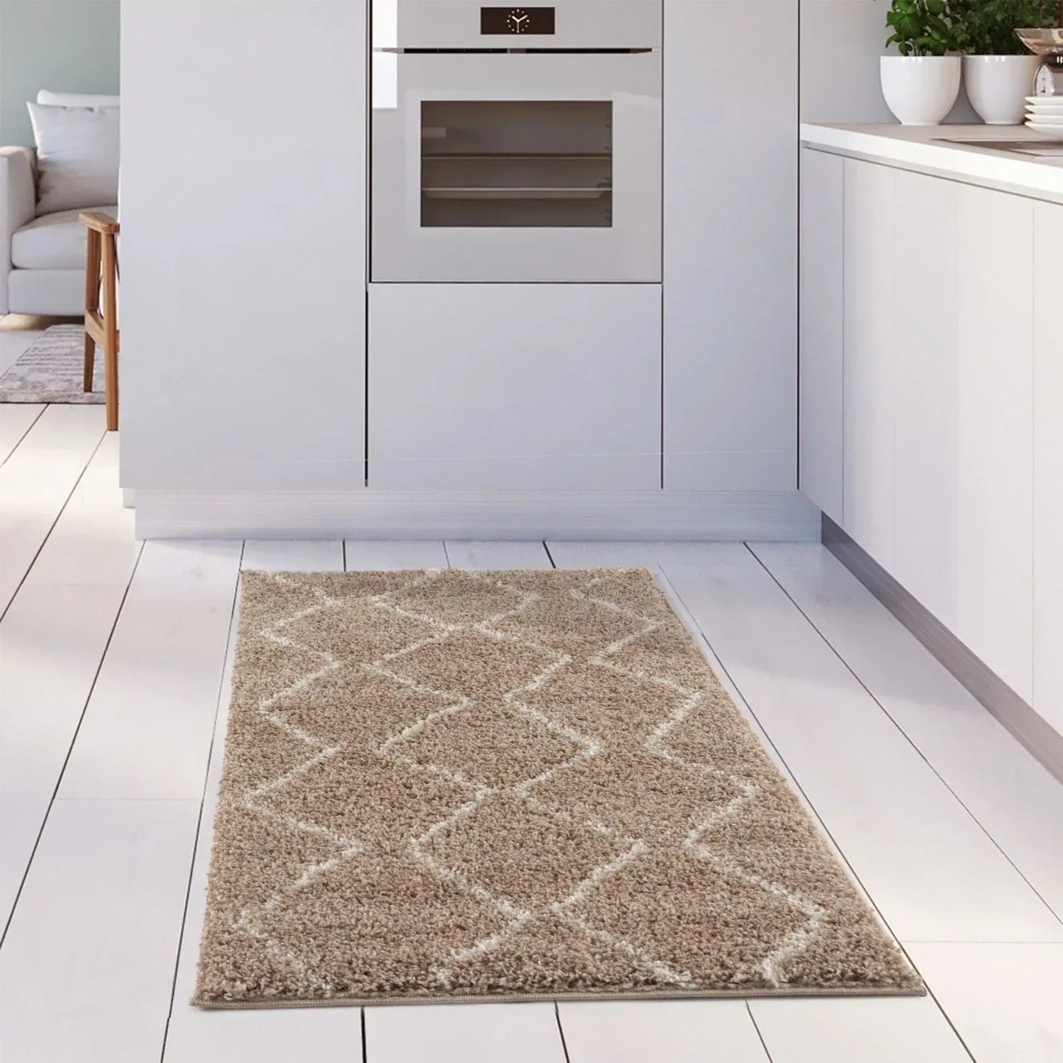 820MoroccanBeigeShaggyRug-26 - Bobobiy