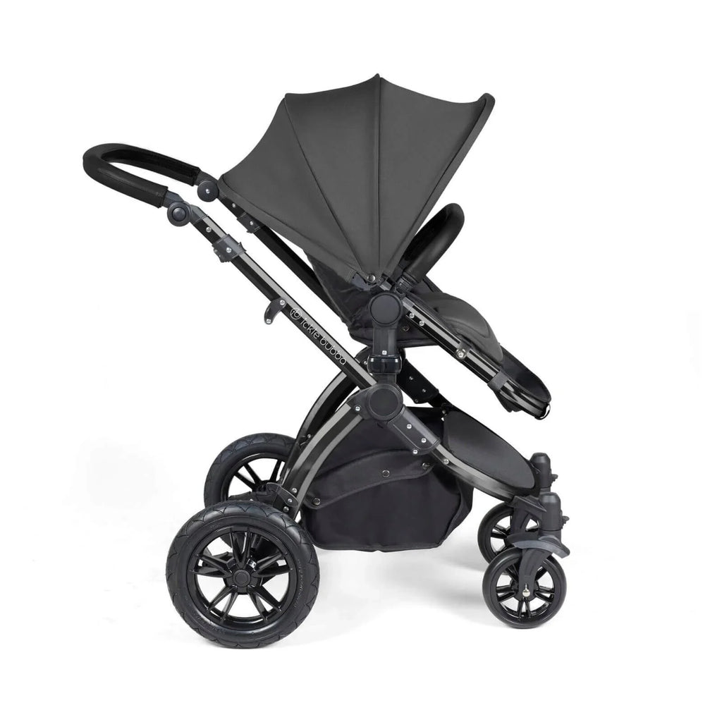Ickle Bubba Stomp Luxe 2-in-1 Pushchair & Carrycot - Black/Charcoal Grey/Black