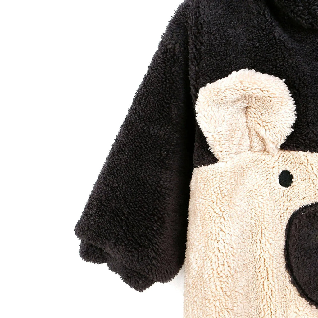 Midimod Newborn Baby Boy Cute Bear Welsoft Jumpsuit - Anthracite