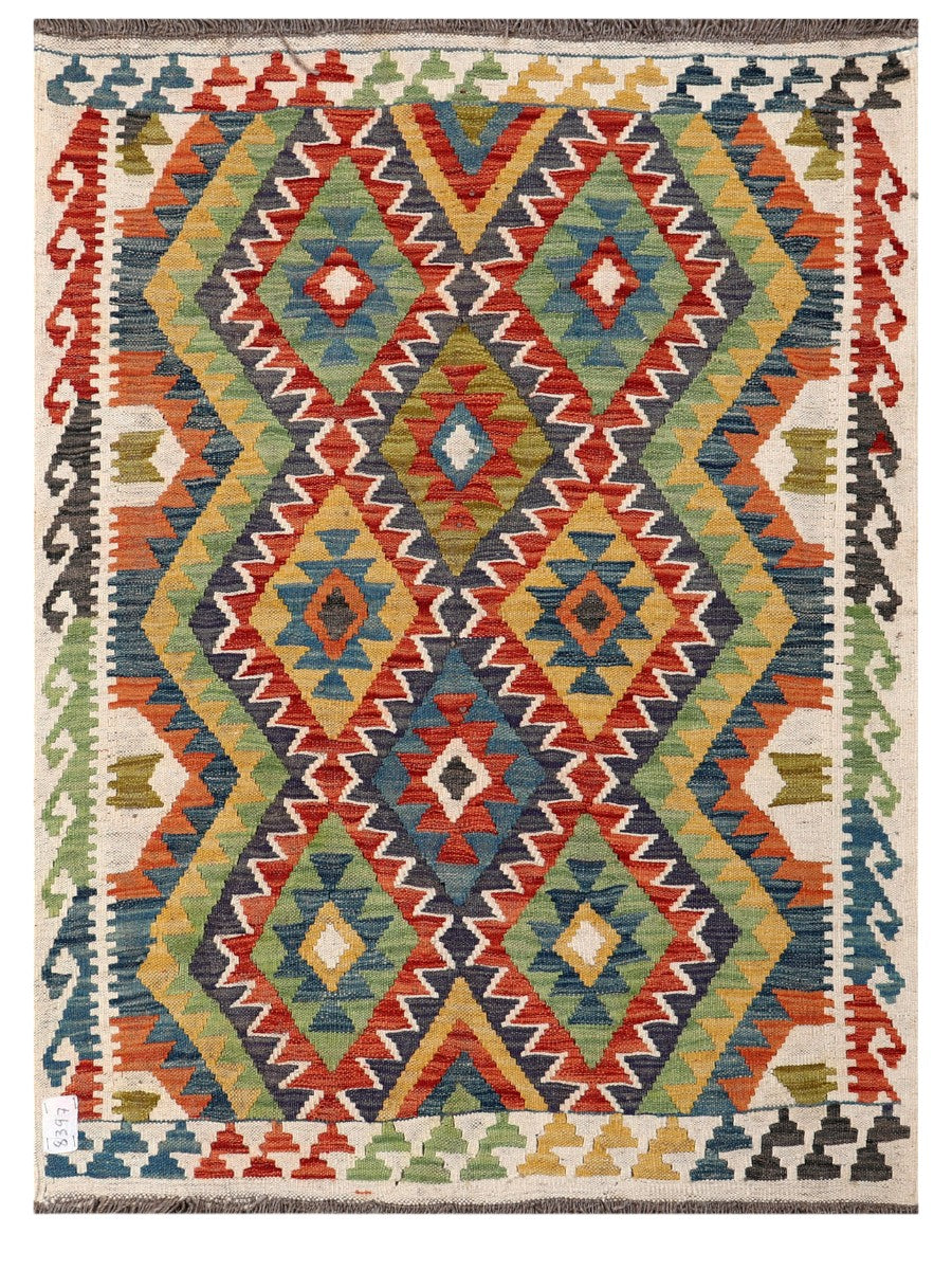 Maimana Afghanistan Kilim Rug - 135 x100 cm - Handmade