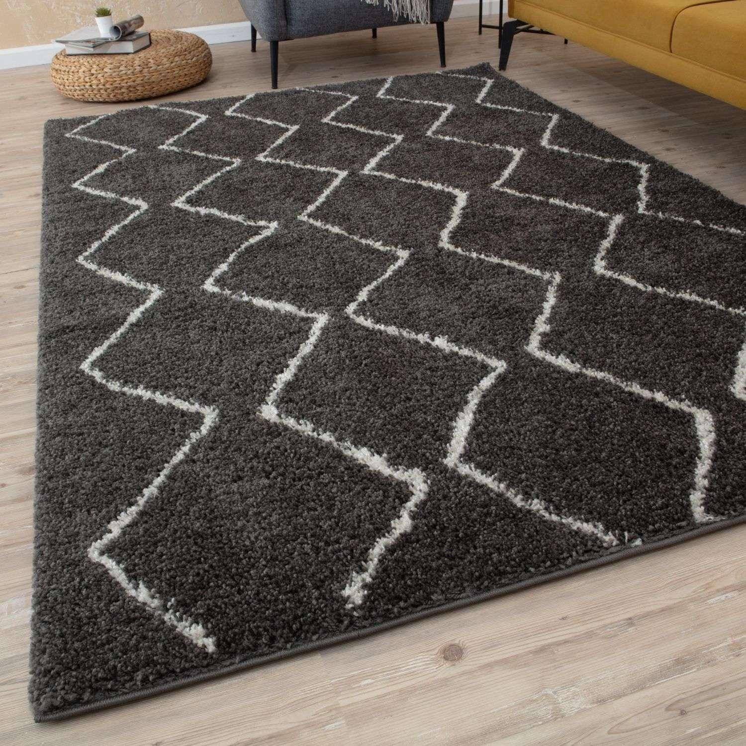 840MoroccanDarkGreyShaggyRug-11 - Bobobiy