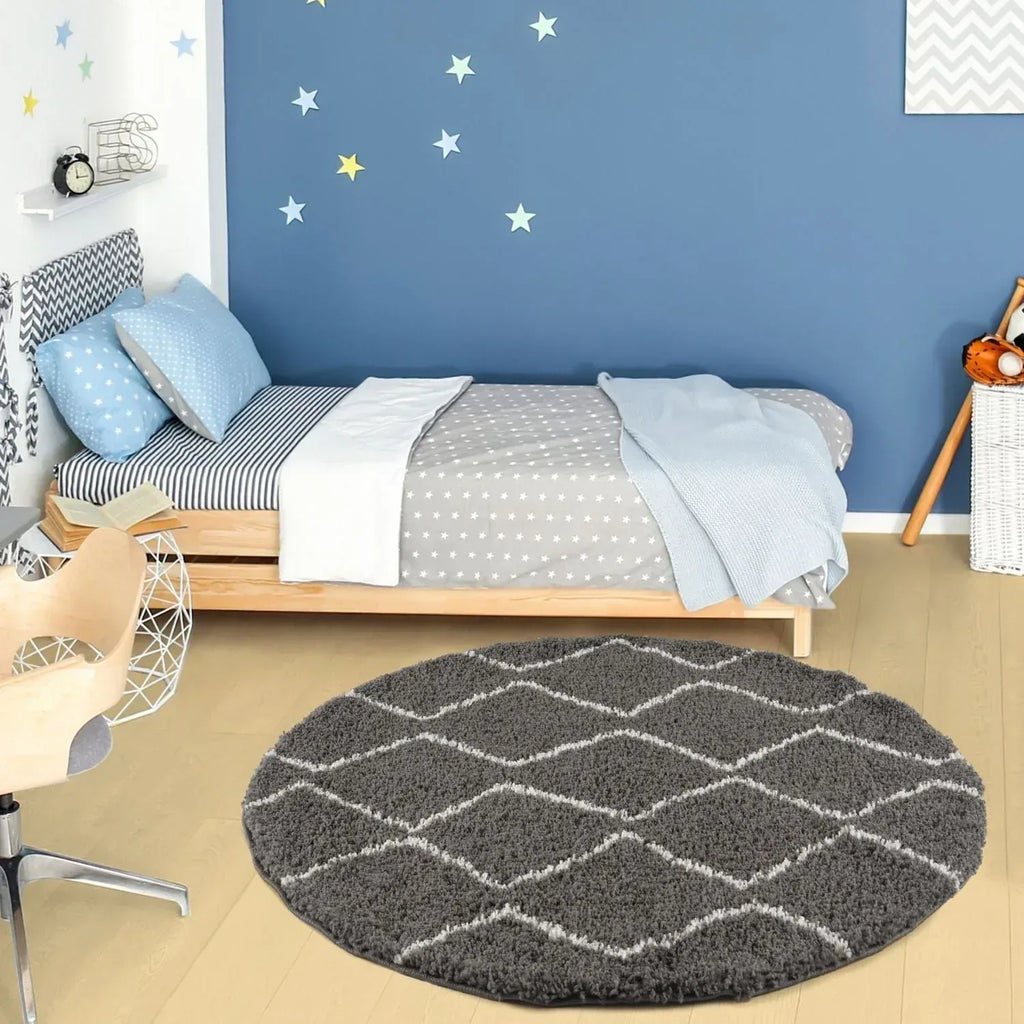 840MoroccanDarkGreyShaggyRug-14 - Bobobiy
