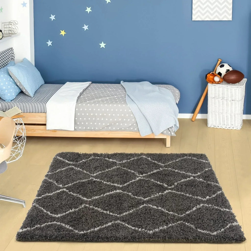 840MoroccanDarkGreyShaggyRug-19 - Bobobiy